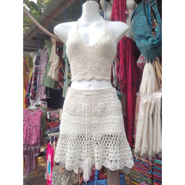 Set Rok Tanktop Rajut Bali