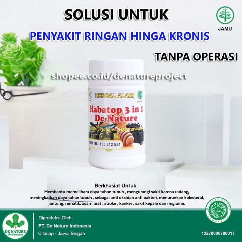 Habatop De Nature Obat Tipes Tipus Typus Demam Tinggi TROMBOSIT NAIK Herbal Ampuh Habatop 3 In 1 Isi