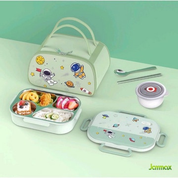 [Lunch Box Set] Stainless Lunch Box Sus 316 + Lunch Bag / Kotak Makan Anti Tumpah [Readyy]