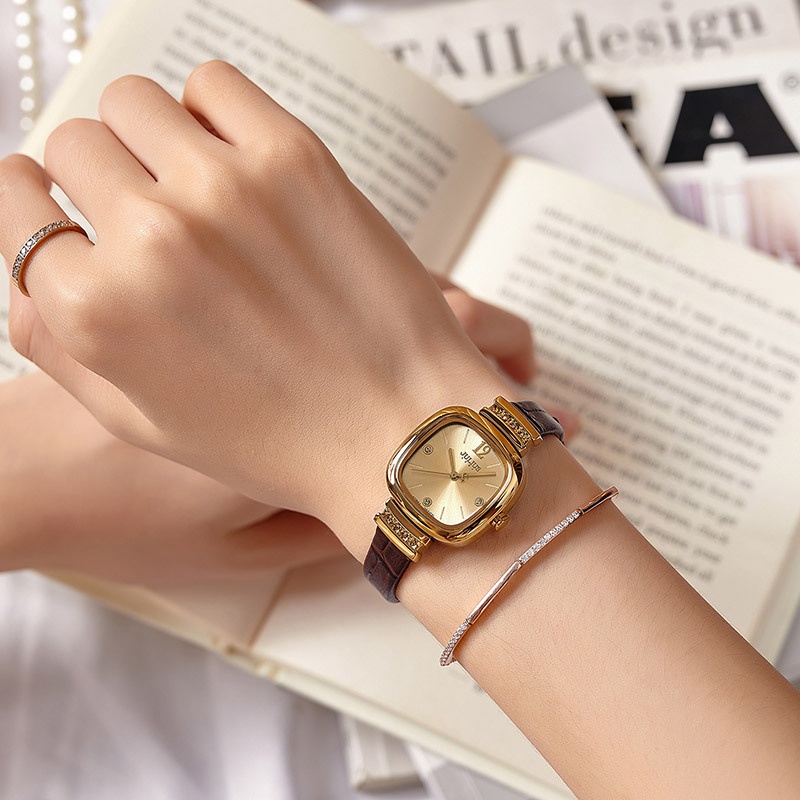 ✅COD [BBS] Jam Tangan Wanita O.U.K.J Jam Tangan Wanita Quartz dengan Strap kulit Sintetis