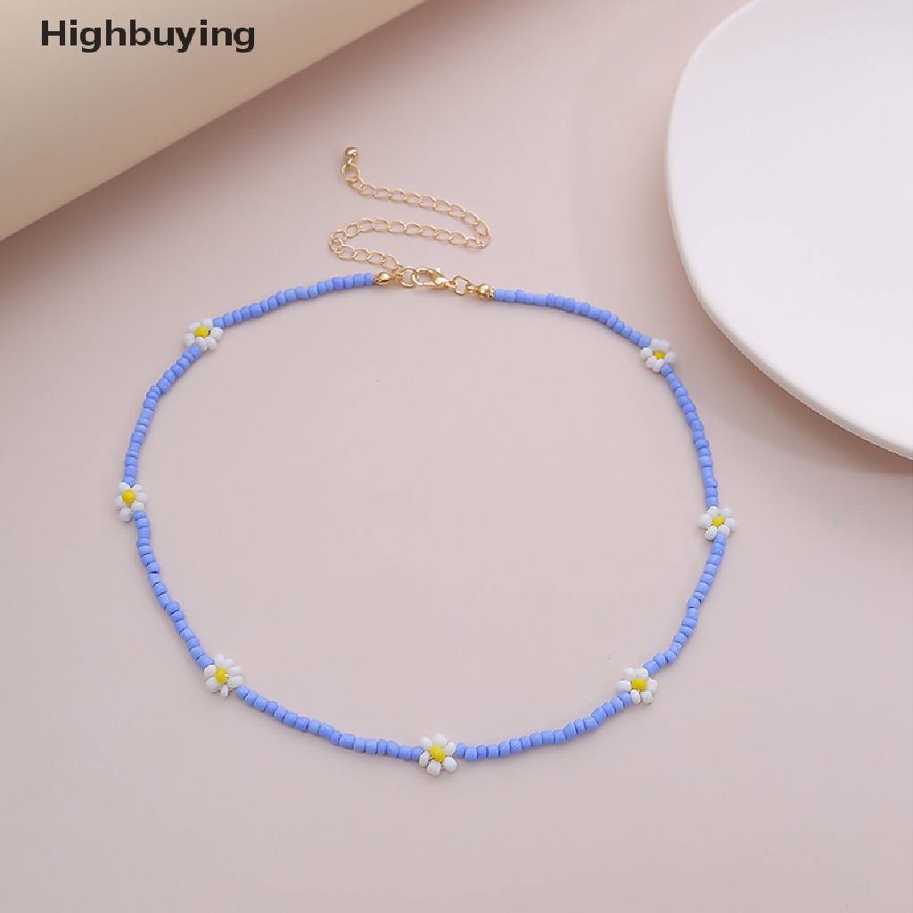 Hbid Bohemian Bead Flower Choker Kalung Kerah Klavikula Rantai Kalung Perhiasan Hadiah Glory