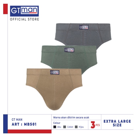 3 PCS CELANA DALAM PRIA GT Man Underwear Extra Size Large MBS-01   CD GT MAN JUMBO