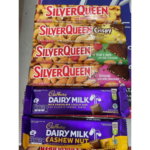 

silverquen 58g / Cadbury 62g