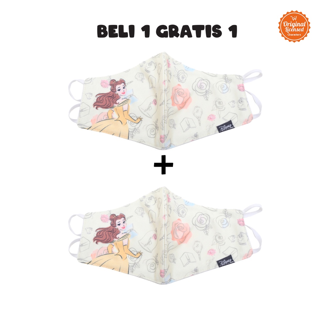 Masker Dewasa Disney Princess Belle Hijab Style B (Beli 1 Gratis 1)