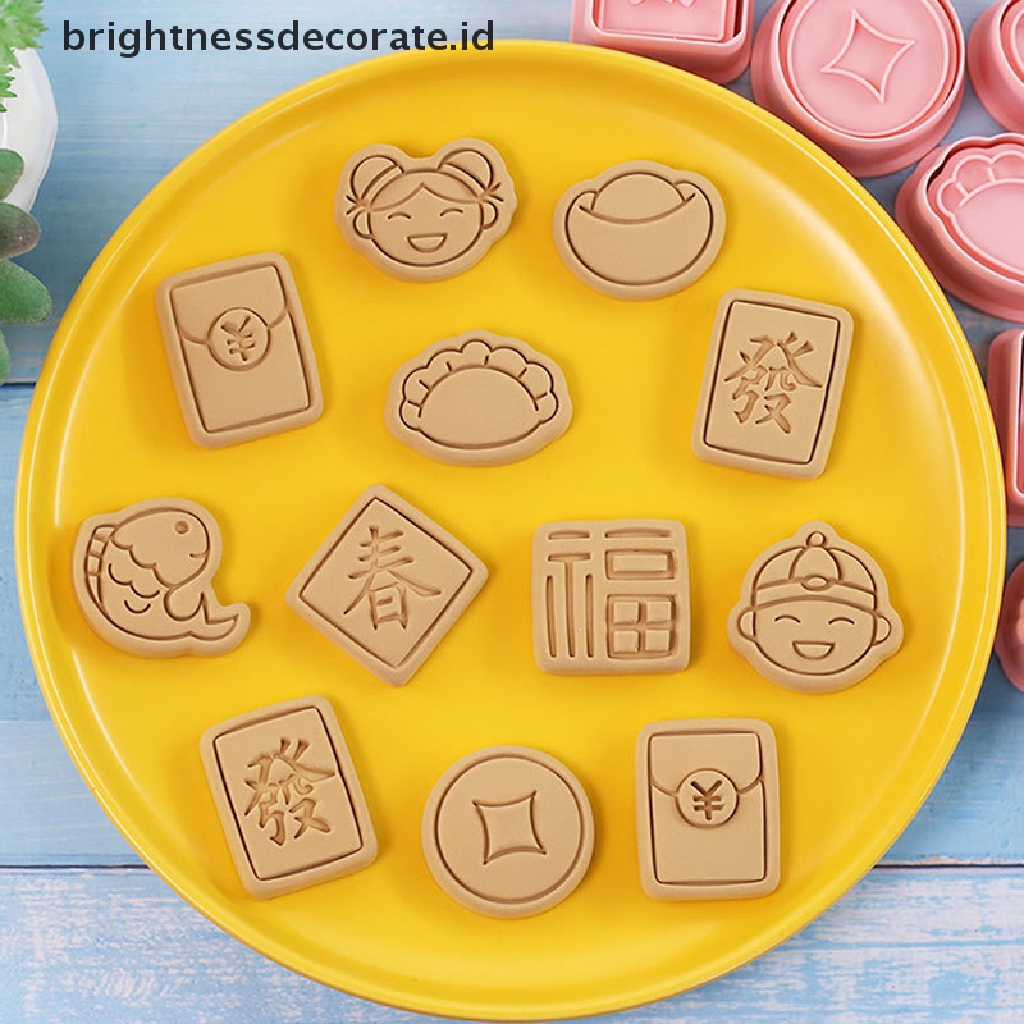 [Birth]8/10Pcs 2023tahun Baru Cina Kartun Biskuit Cetakan Cookie Cutter Baking Mold [ID]