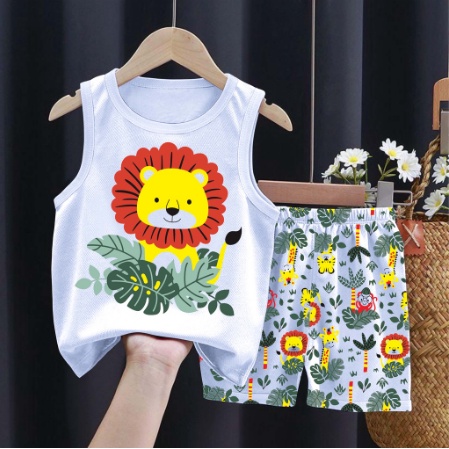 SETELAN BAJU ANAK SINGLET SINGA LION KE120