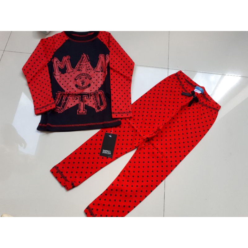Baju stelan anak perempuan bola manchester MU
