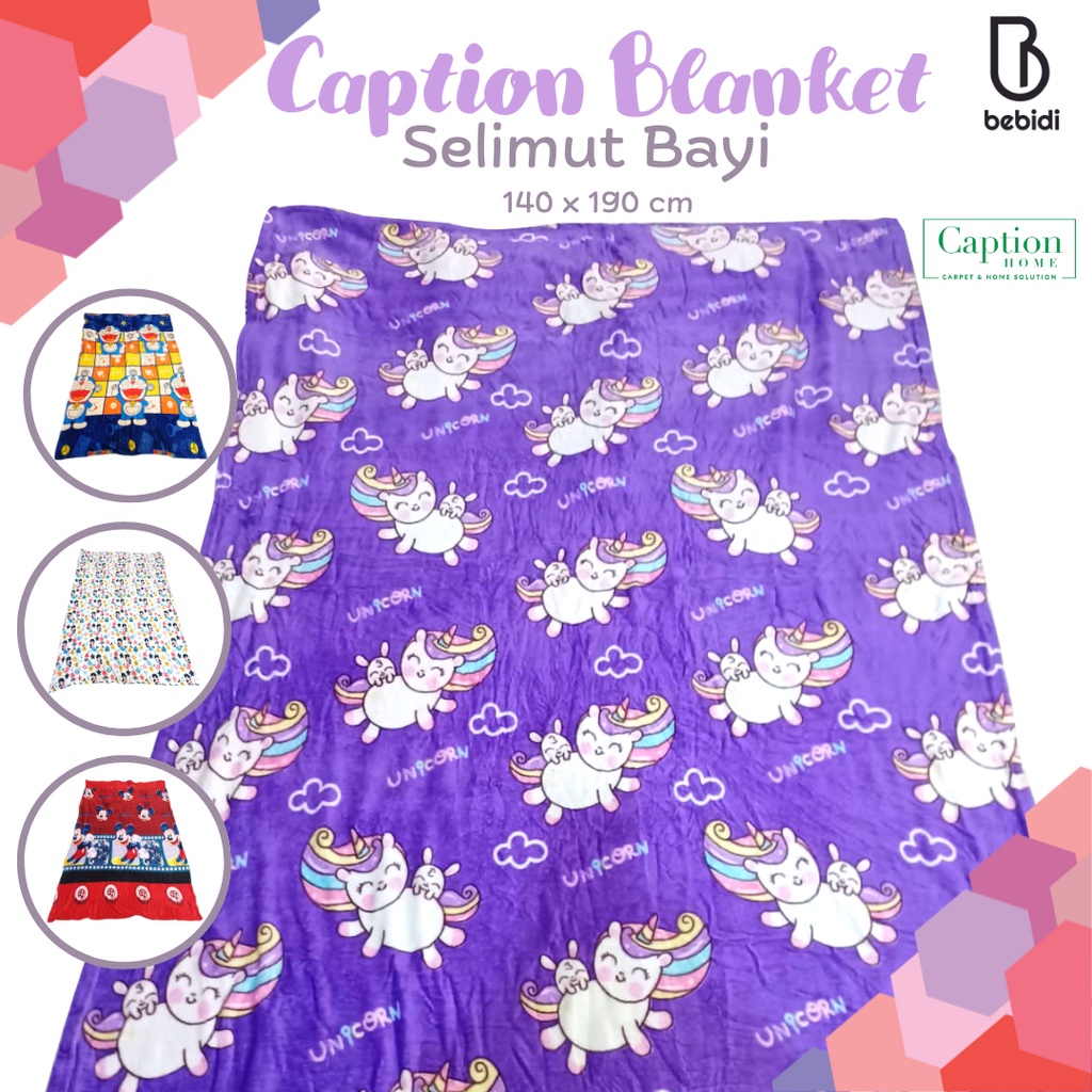 Selimut Anak Lembut Motif Kartun 140cmx190cm CAPTION BLANKET STANDART SINGLE ANIMATION 140 190 cm