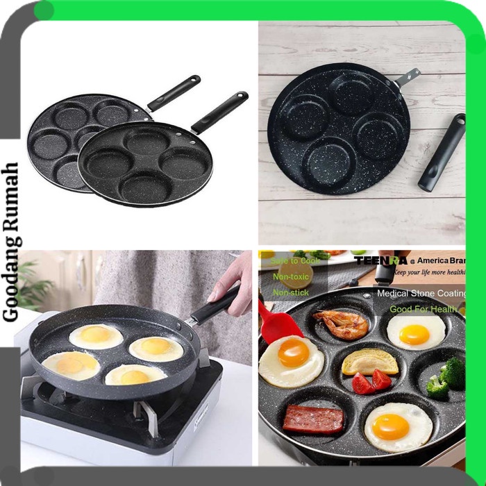 Pnk Wajan Teflon Pancake Telur Omelette Cetakan Telur Ceplok 4 Lubang