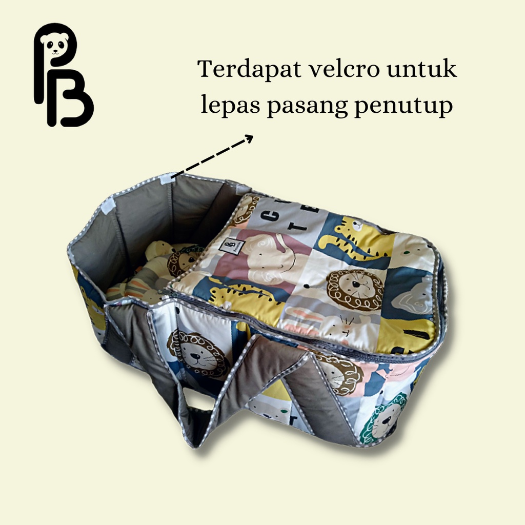 Precious Baby | Keranjang Jinjing Bayi Kain Katun Jepang Dengan Penutup | Carry Cot [Pre Order 3 Hari Kerja]