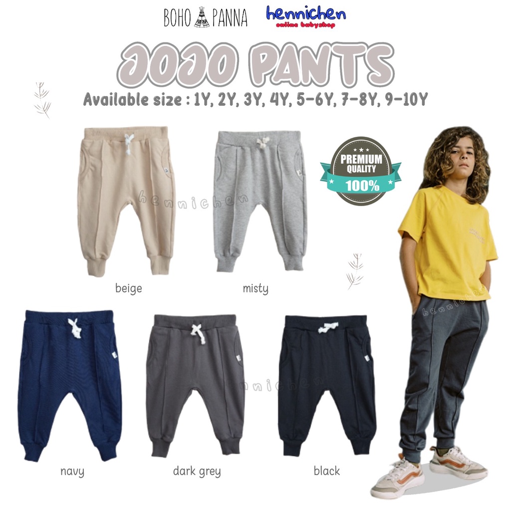 HARGA AMBYAR Bohopanna Jojo Pants 1-10 Tahun Celana Panjang Jogger Anak Unisex