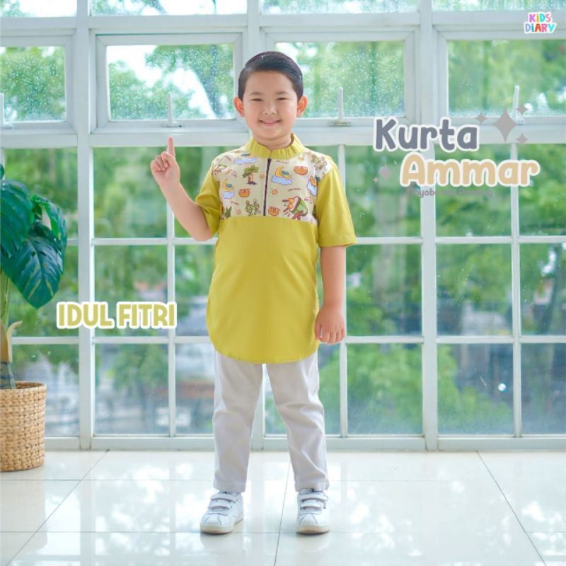 Kurta Ammar Baju Koko Anak Laki-Laki Motif Beragam