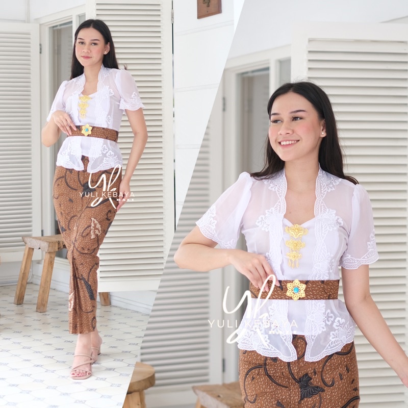 Setelan Kebaya Bordir Tinkerbell Series Lengan lonceng Puffy