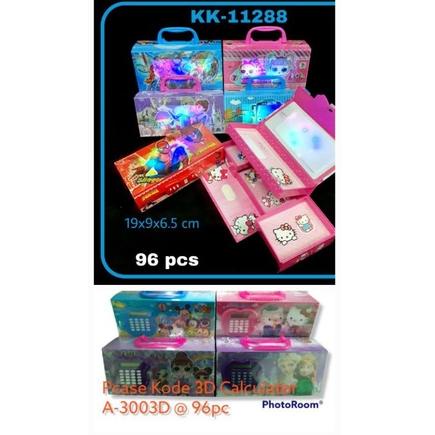 

Ready +FREE BUBLE WRAP TEMPAT KOTAK PENSIL KODE 3D LAMPU LED 3 susun 3 MODE NYALA/ KALKULATOR 35