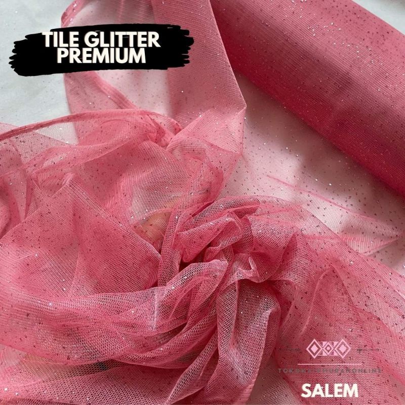 PROMO IMPOR Bahan Kain tile gliter polos halus francis tile gliter 100% ready