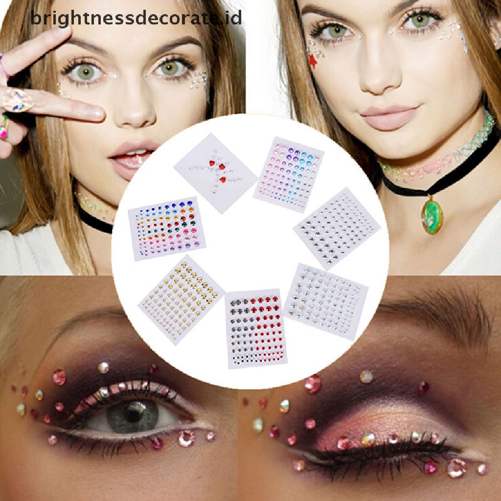 [Birth] New Jewel Eyes Makeup Crystal Eyes Stiker Tato Diamond Glitter Stiker Makeup [ID]