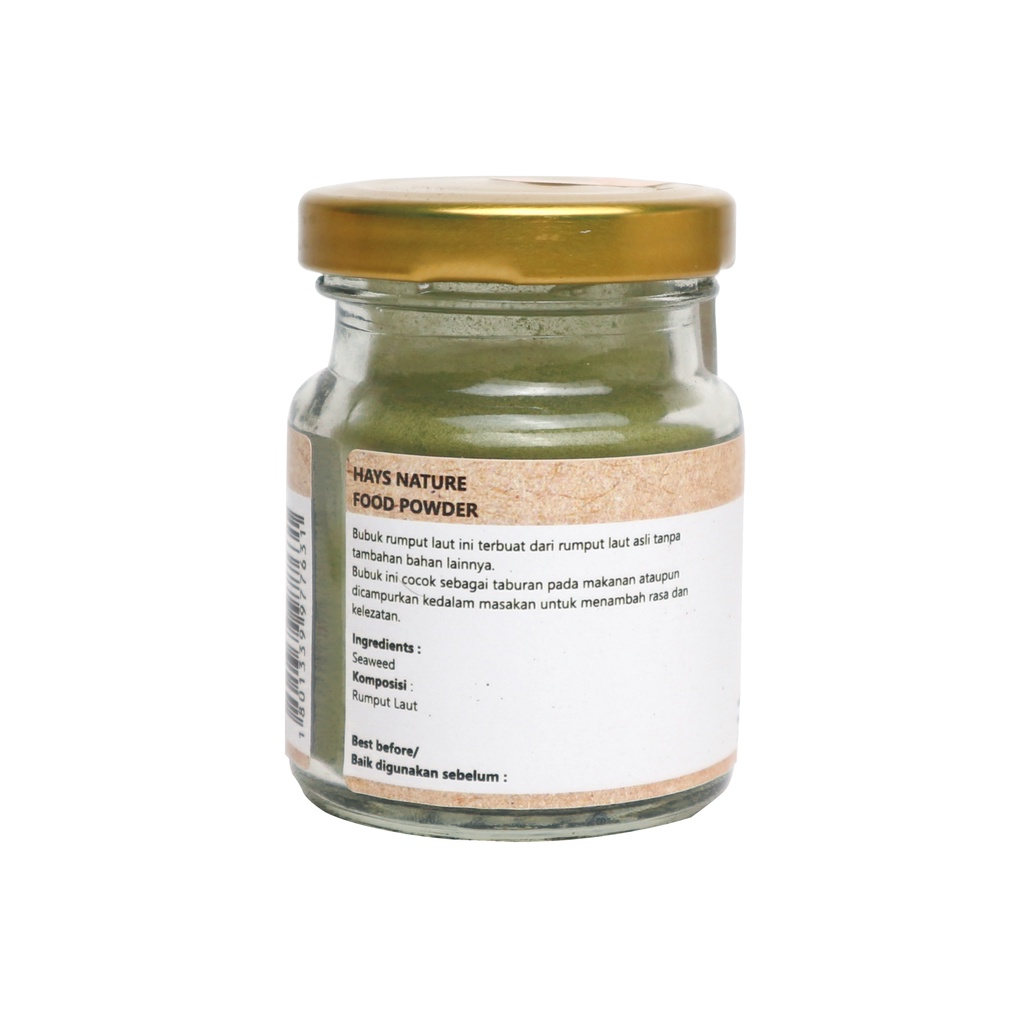 Rumput Laut Bubuk / Seaweed Powder (25 Gram) Kaldu Mpasi Anti GTM - HAYS NATURE