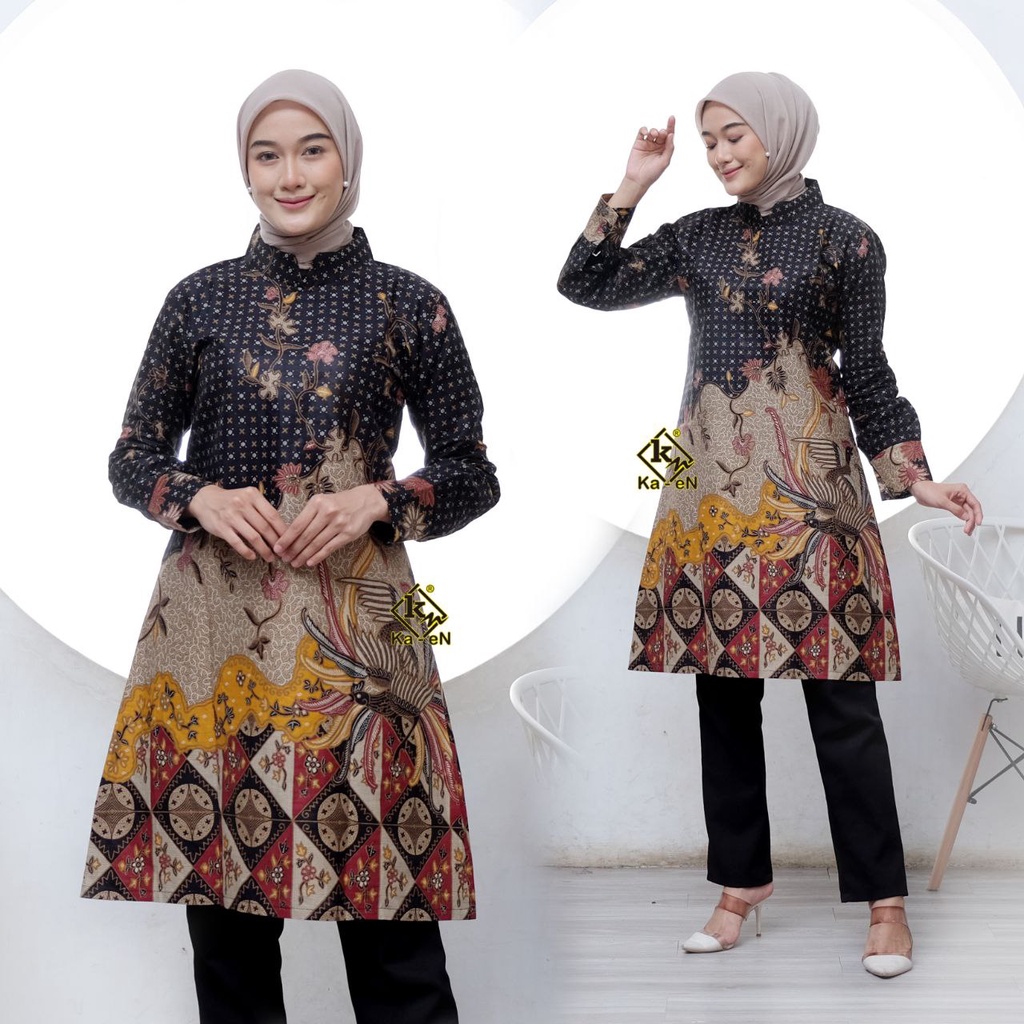 Batik Couple Modern Atasan Batik Kerja Kantor Wanita Tunik Batik Wanita M L XL XXL