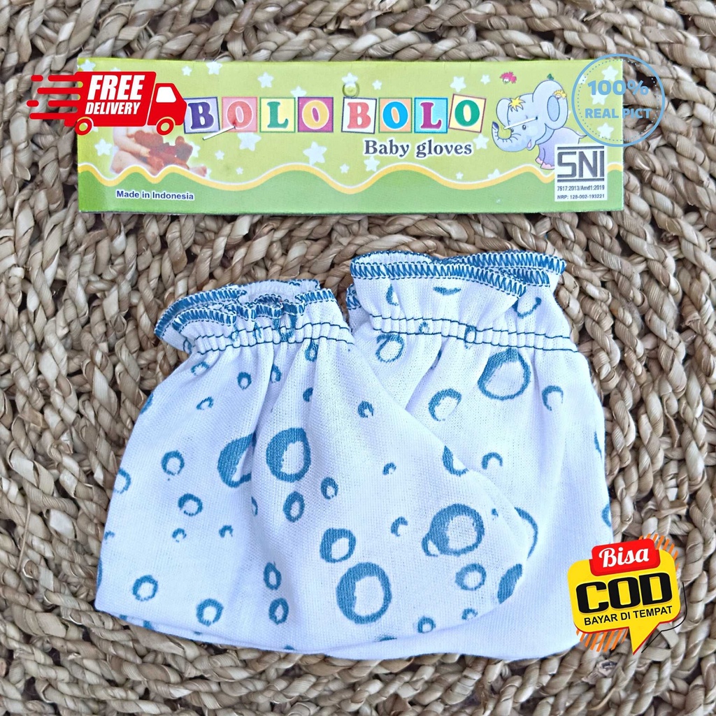 SALE 7.7 - 3 PCS Sarung Tangan 3 PCS Sarung Kaki Bolo-Bolo Serian BIRU