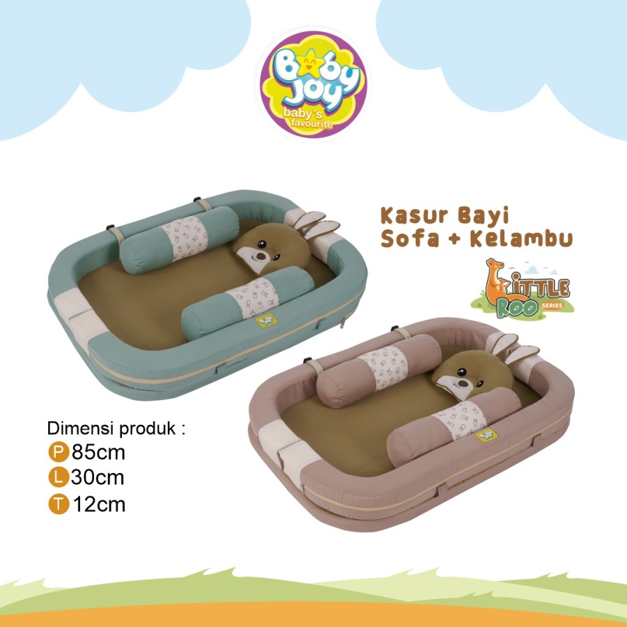 [4KG] Baby Joy Kasur Bayi Kolam (Bumper bisa dilipat) + Kelambu Little Roo Series - BJK 4021