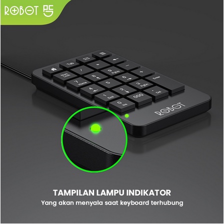 ITSTORE ROBOT RK01 Wired Numeric Keypad Black Tombol Multimedia