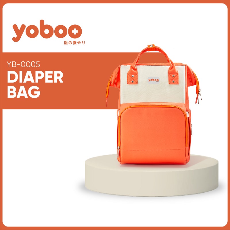 Yoboo Diaper Bag Tas Ransel Perlengkapan Bayi Multifungsi Waterproof Bahan Tebal /YB-0005
