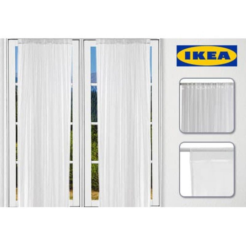 2PCS VITRASE GORDEN PUTIH UKURAN 280X250