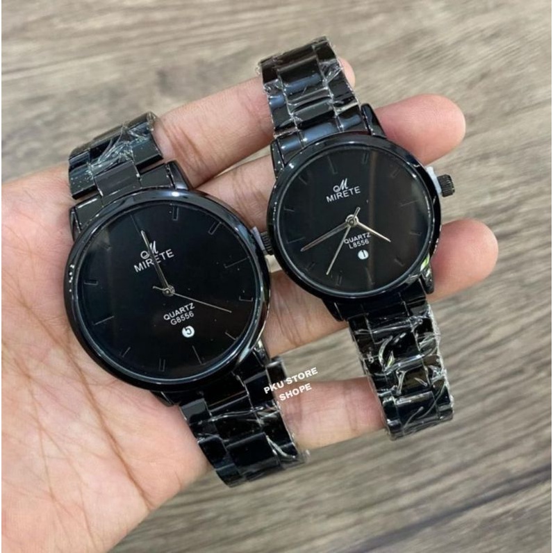 Terlaris (BISA COD) Jam Tangan Couple Mirete Original Fitur Tanggal Aktif Waterresist // Jam Tangan Pria/Wanita Tali Rantai Anti Air // Jam Tangan Couple Kasual Analog Quart Kekinian Dan Terlaris // Jam Tangan Couple Murah Dan Simple