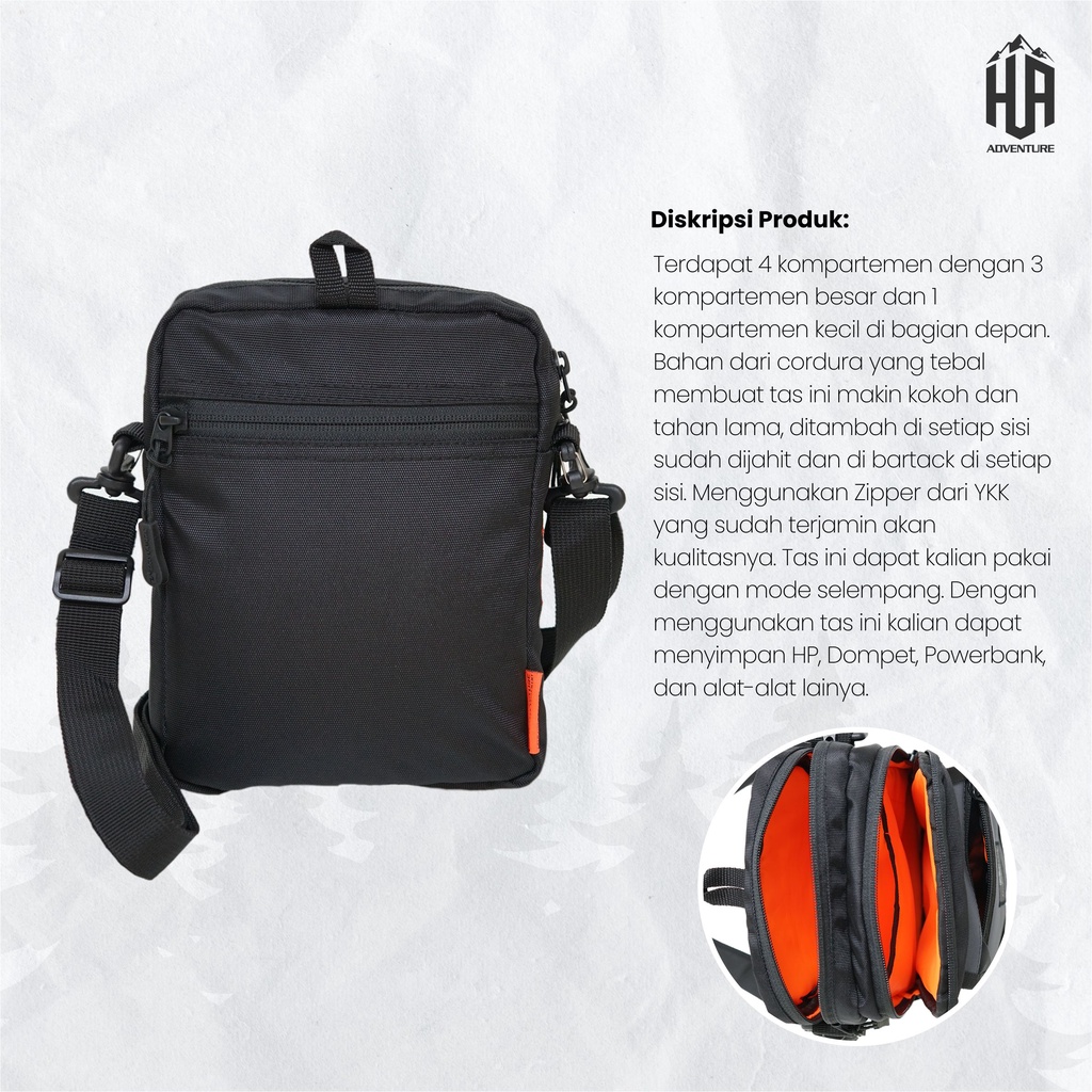 tas selempang slempang zarventure seri larva slingbag pouch