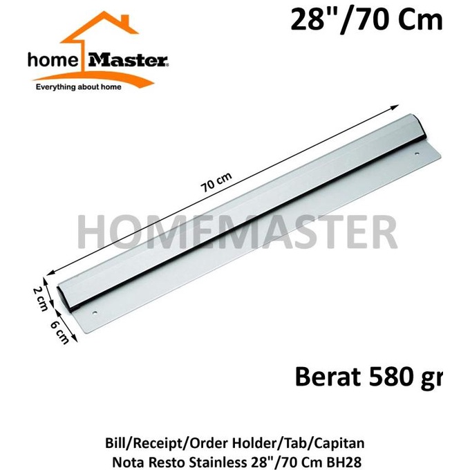 

Bill/Receipt/Order Holder/Capitan Nota Resto Stainless 28"/70 Cm BH28