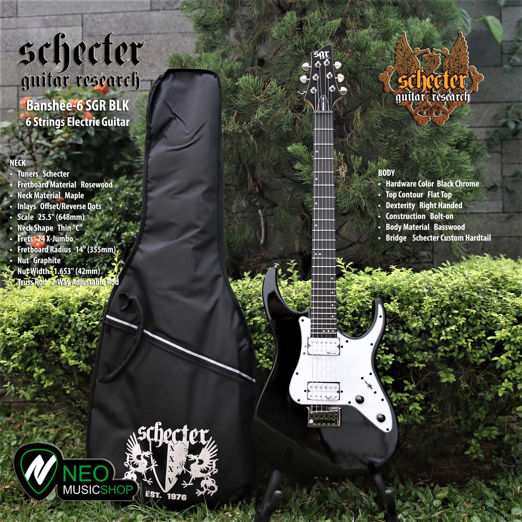 SCHECTER Banshee-6 SGR Black 6 Strings Electric Guitar Original
