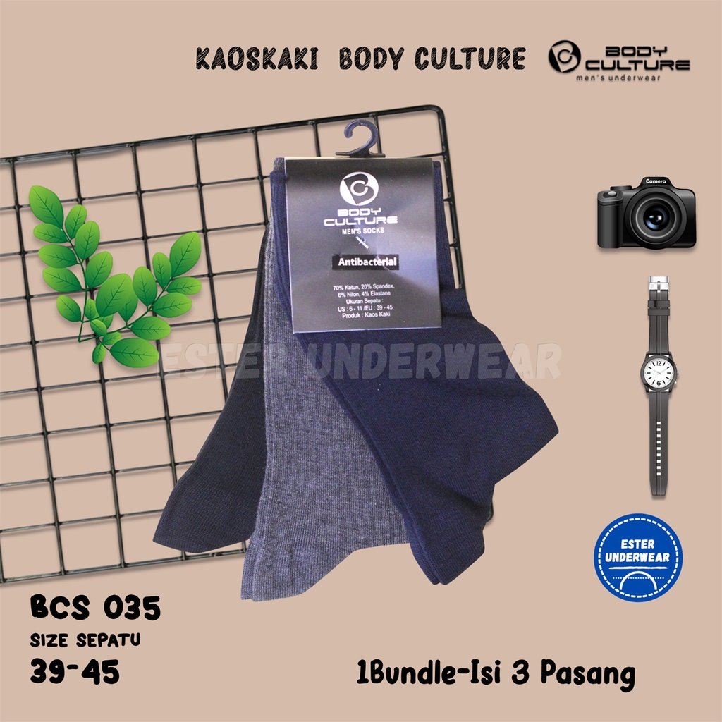 Body Culture BCS035 Kaos Kaki Casual Bundle Isi 3 Pasang