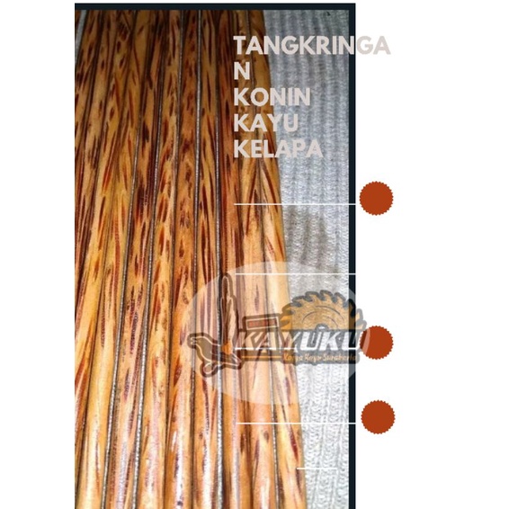TANGKRINGAN KONIN PLECI KOLIBRI BULAT HALUS KAYU KELAPA