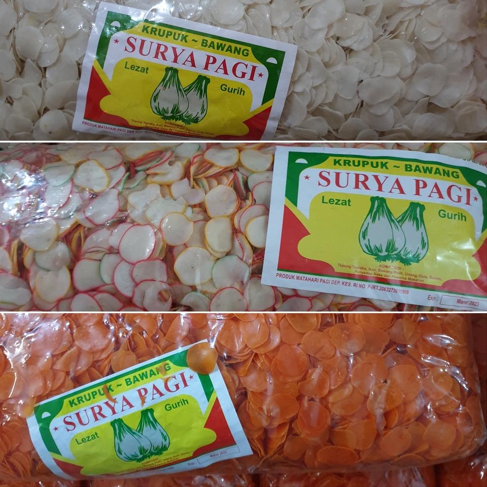 

✨ 7.7 [Bal] Kerupuk Krupuk Bawang Mentah Kuning Putih Surya Pagi isi 3.8 kg - SP*