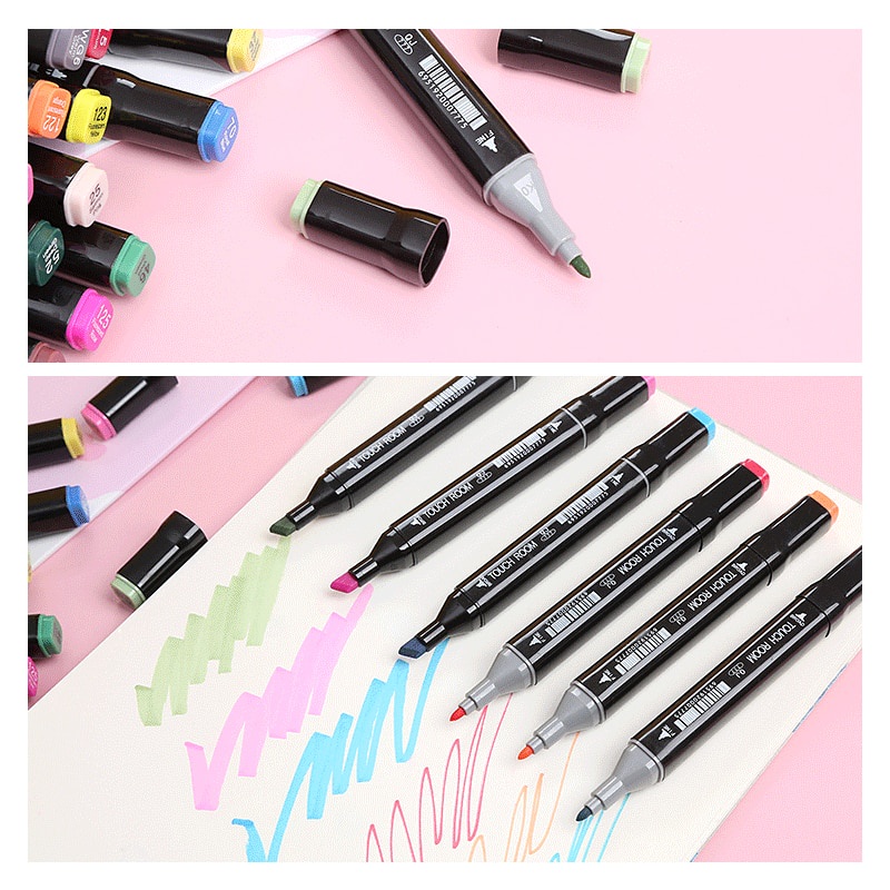 YGRETTE - TOUCH Spidol Dual Side Fine Art Brush Pen Art Marker Set12PCS 24PCS 30PCS 48PCS 60PCS 80PCS Color 24 30 48 WARNA WARNI SPIDOL DUAL HEAD DUA SISI DOUBLE TIP