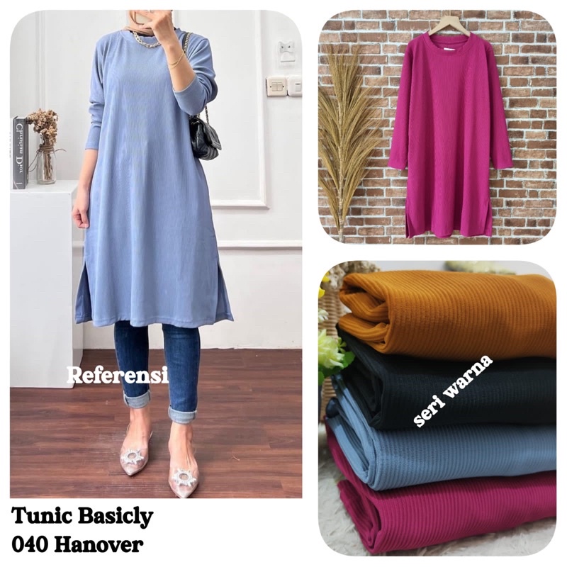 040 tunik basic hanover merk clarke tunik wanita