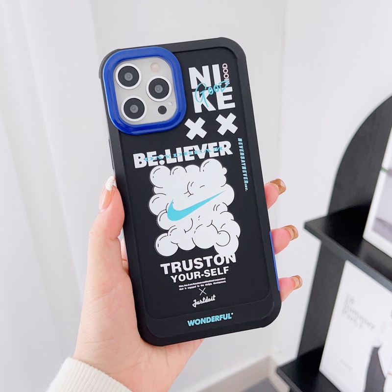 Sports Street Fashion Just Do T Casing Ponsel Akrilik Transparan Untuk IPhone 13 Pro Max12 11 Pro Silikon Shockproof Bumper Penutup Belakang Untuk IPhone Xs Max XR 7Plus