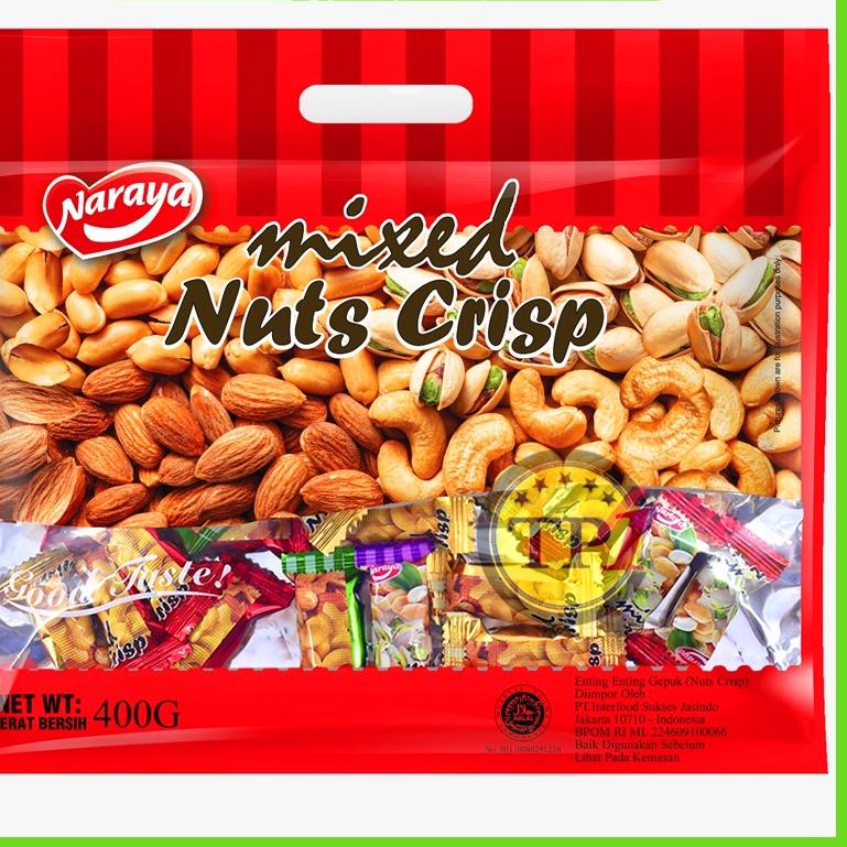 

NIS194 NARAYA MIXED NUTS CRISP Permen MIX NUT Mede Almonds Pistachio 400g ++