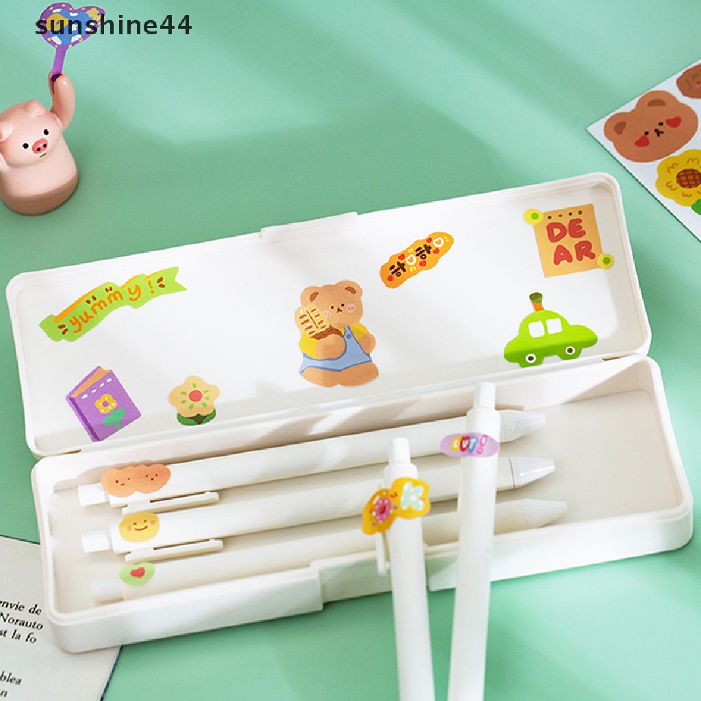 Sunshine 2PCS/Box Stiker Kartun Dekorasi Scrapbooking Alat Tulis Perlengkapan Sekolah.