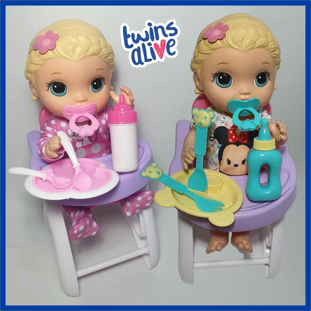 READY  5pcs Alat Perlengkapan Makan Plastik Aksesoris Boneka Baby Alive MellChan