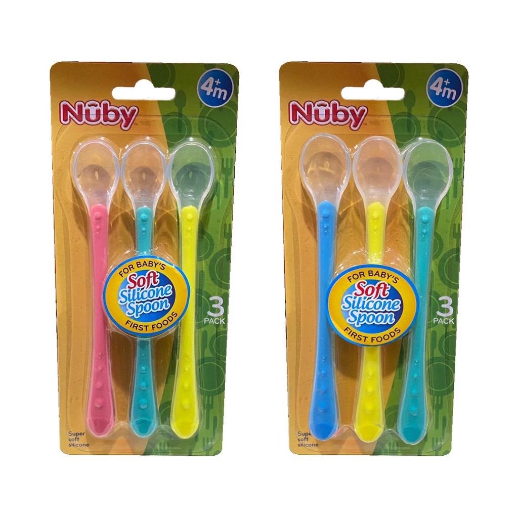 NUBY 3PK SILICONE WEANING SPOON