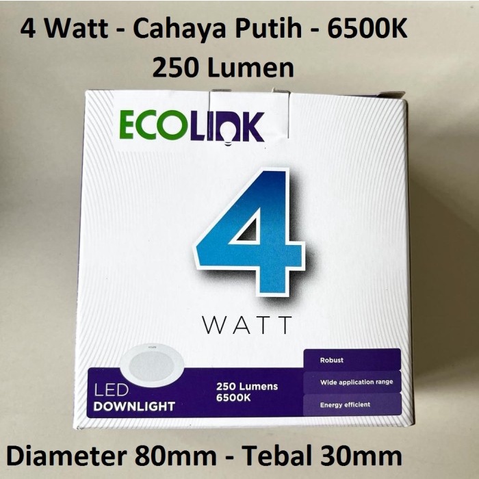 Lampu ECOLINK Downlight Lamp Plafon LED 4W-Putih