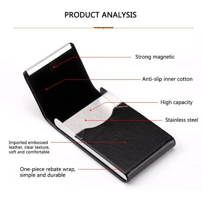 

Elegant Name Card Case Magnetic Flip Kotak Kartu Nama Kulit Holder