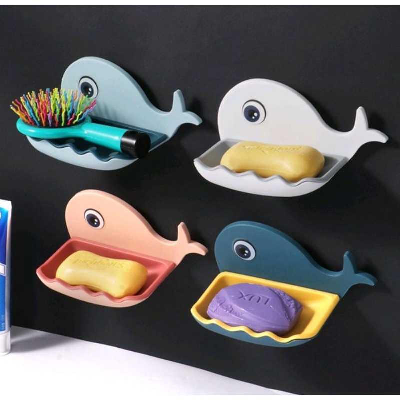Tempat Sabun Batang Tempel Ikan  Paus Kotak Sabun Karakter