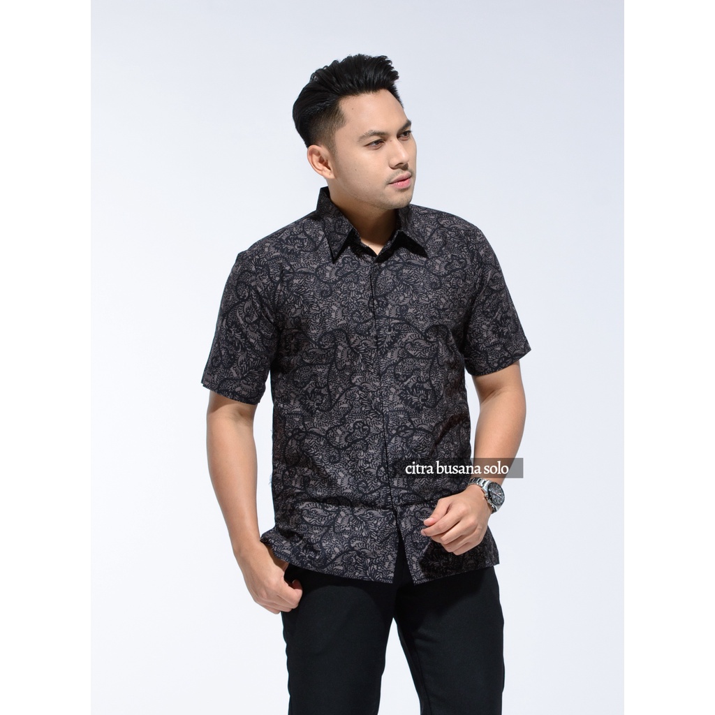 TERATAI PENDEK Kemeja Batik Pria Full Furing Bahan Katun Primisima