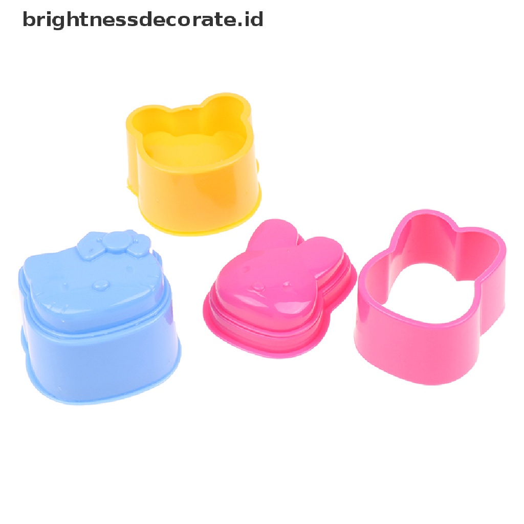 [Birth] 3pcs Cetakan Dapur Untuk Sushi Onigiri Kartun Bunny Kitty Bear Rice Ball Mold [ID]