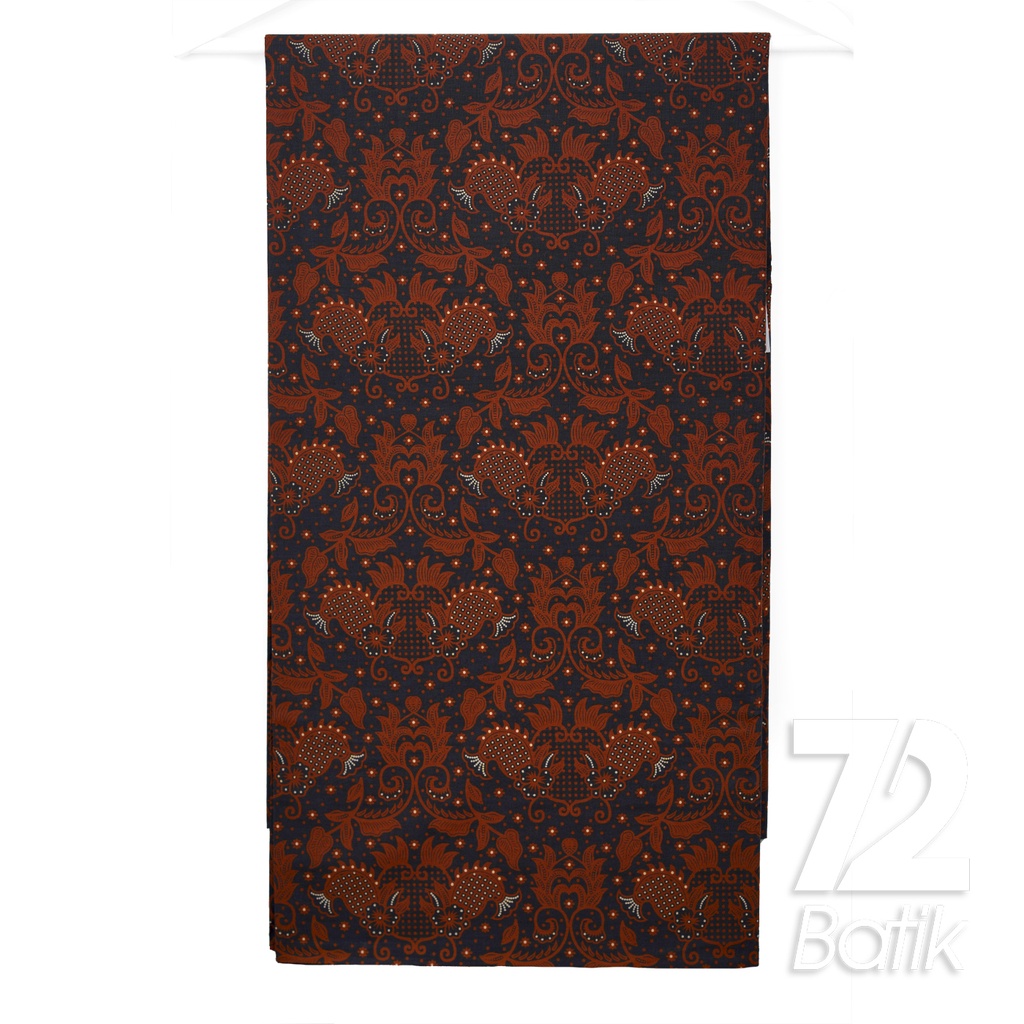 KAIN BATIK PREMIUM Bahan Katun Motif Kembang Klasik Warna Hitam Coklat 723120 Cap 72IL Jarik Jarit Samping Kebat Panjang Batik Katun Modern Premium Bahan Seragam Batik Pernikahan Kantor Keluarga Murah Kamen Jadi Batik Bali Lembaran