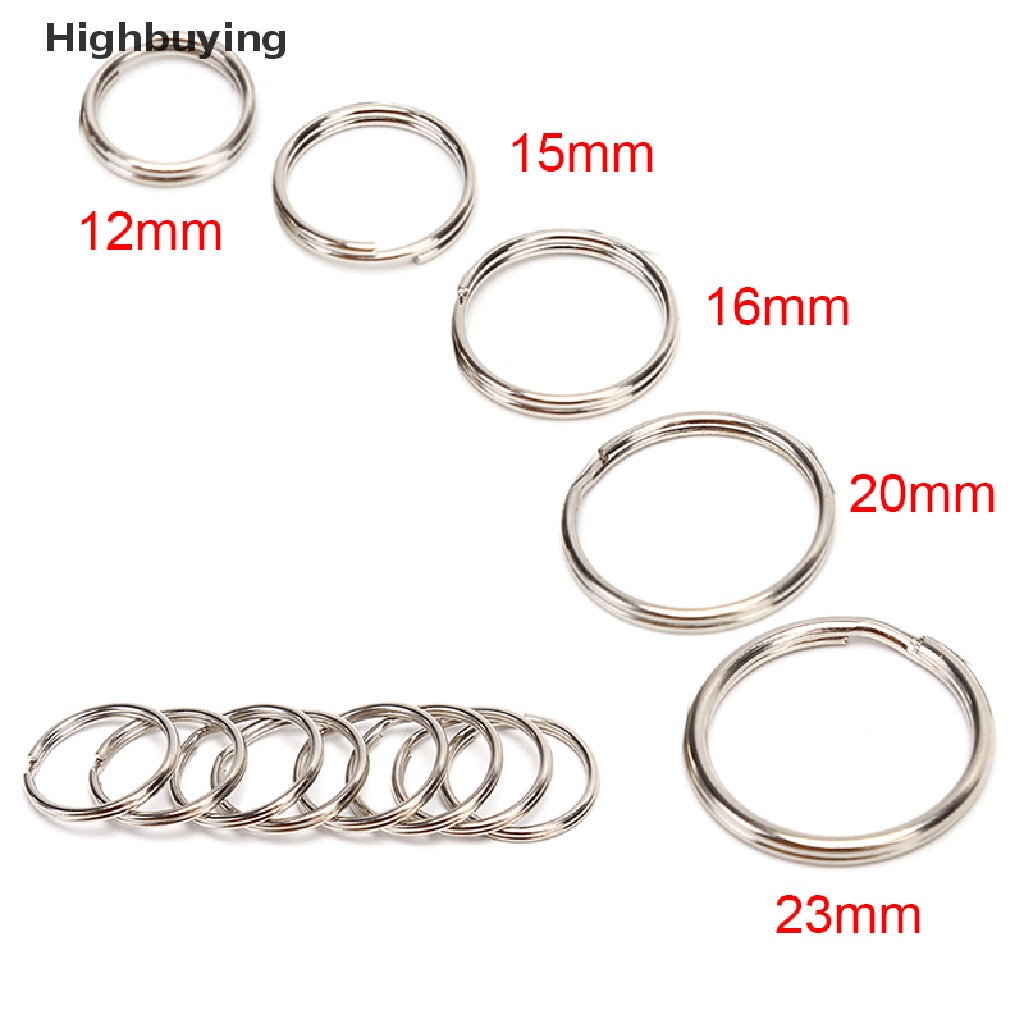 Hbid 100pcs/lot Gantungan Kunci DIY Metal Key Holder Split Rings Hoop Metal Loop Keychain Glory