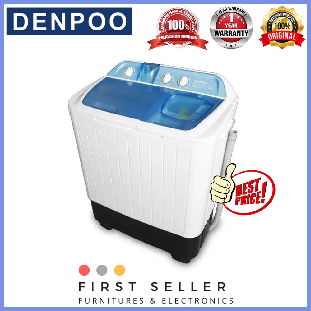 DENPOO MESIN CUCI TWIN TUB 2 TABUNG DW-888 (8 KG)