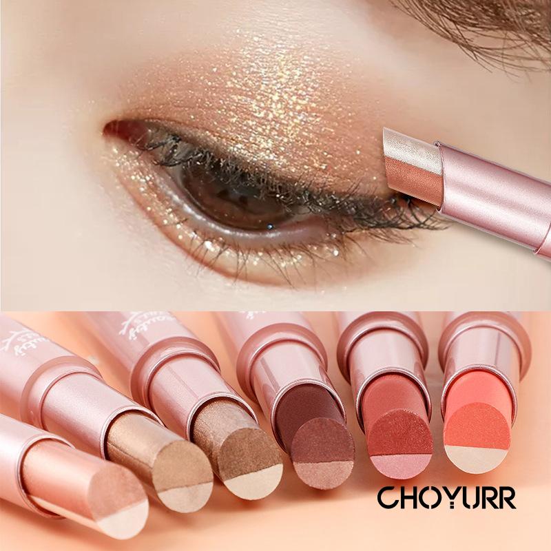 【COD】Eyeshadow 2 Warna Gradient Palette Eyeshadow Nude Color Eyeshadow Termurah No Smudge Eye Shadow Stick Makeup-CH